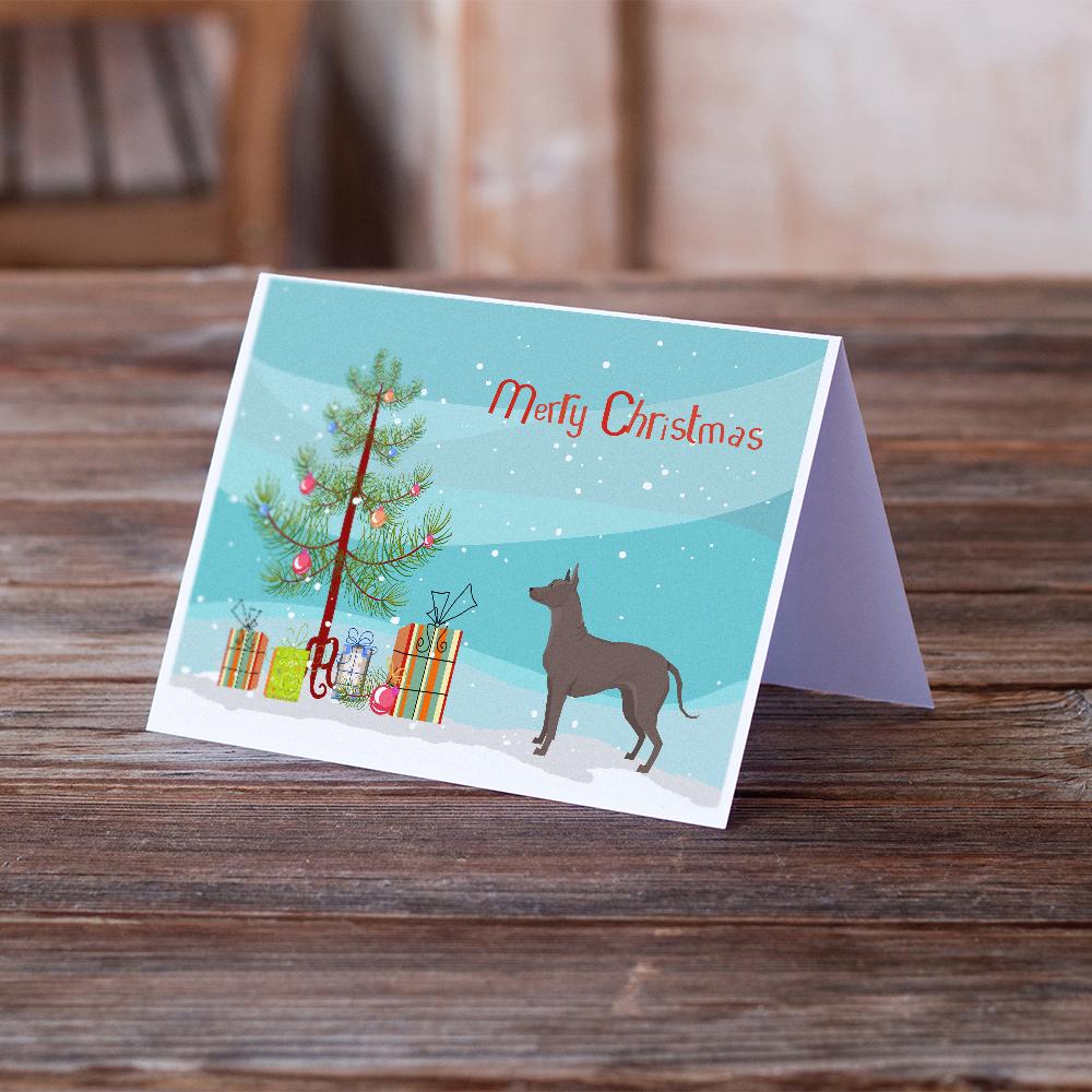 Mexican Hairless Dog Xolo Christmas Tree Greeting Cards Pack of 8 Blank Cards with Envelopes Whimsical A7 Size 5x7