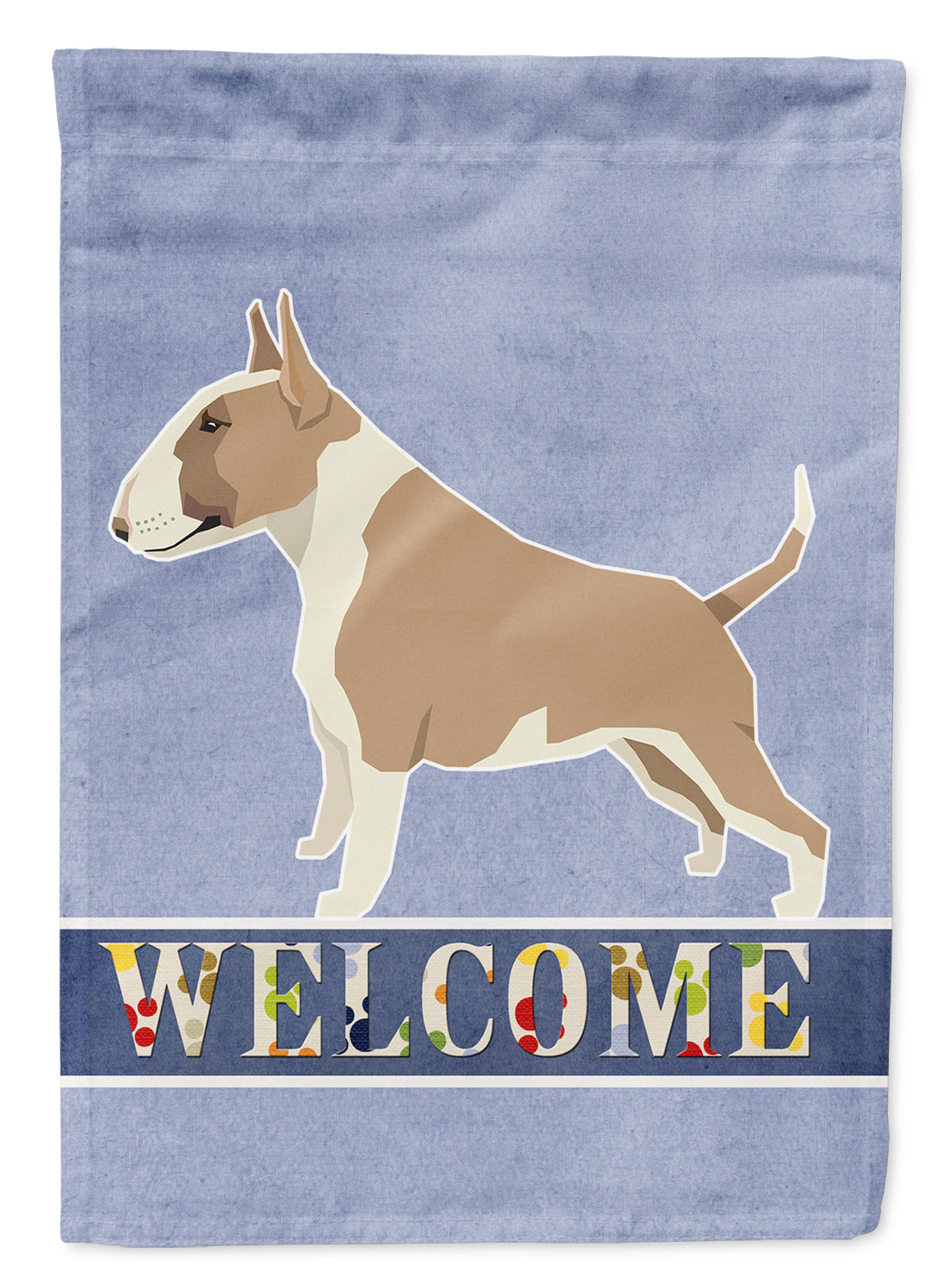Fawn and White Bull Terrier Welcome Garden Flag Mailbox Decorative Yard Banner Outside Patio Artwork for Flower Beds, Garden Size, Multicolor
