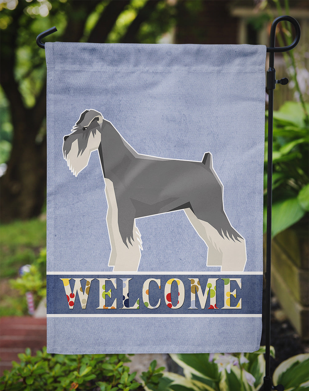 Schnauzer Welcome Garden Flag Mailbox Decorative Yard Banner Outside Patio Artwork for Flower Beds, Garden Size, Multicolor