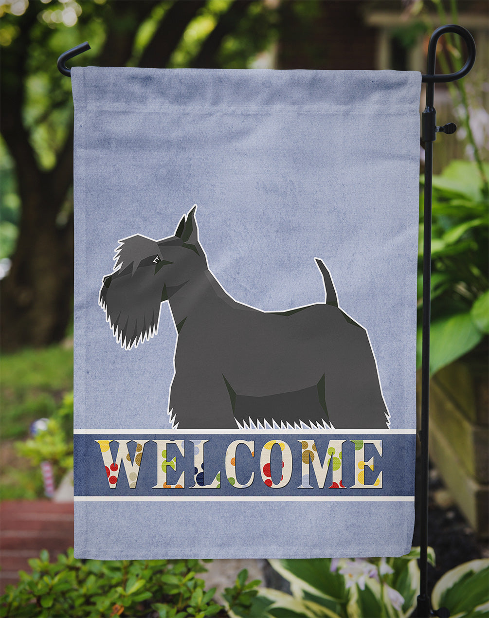 Scottish Terrier Welcome Garden Flag Mailbox Decorative Yard Banner Outside Patio Artwork for Flower Beds, Garden Size, Multicolor