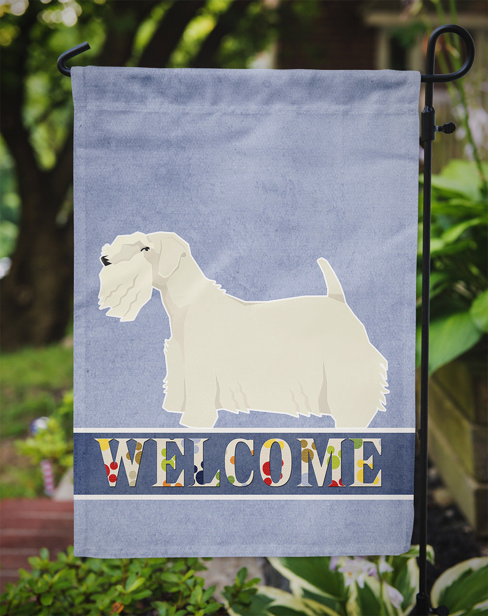 Sealyham Terrier Welcome Garden Flag Mailbox Decorative Yard Banner Outside Patio Artwork for Flower Beds, Garden Size, Multicolor