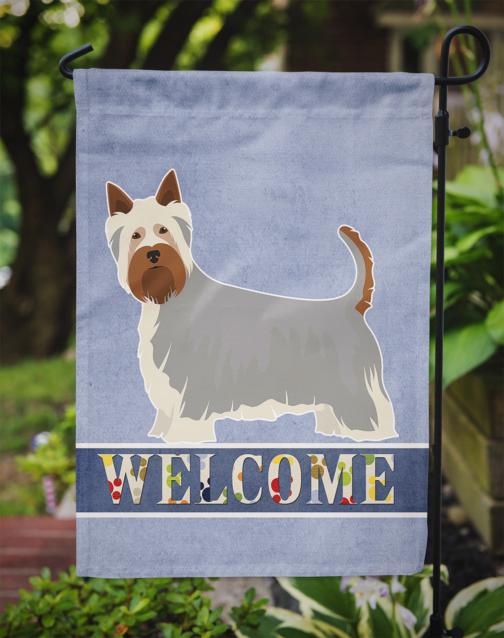 Australian Silky Terrier Welcome Garden Flag Mailbox Decorative Yard Banner Outside Patio Artwork for Flower Beds, Garden Size, Multicolor