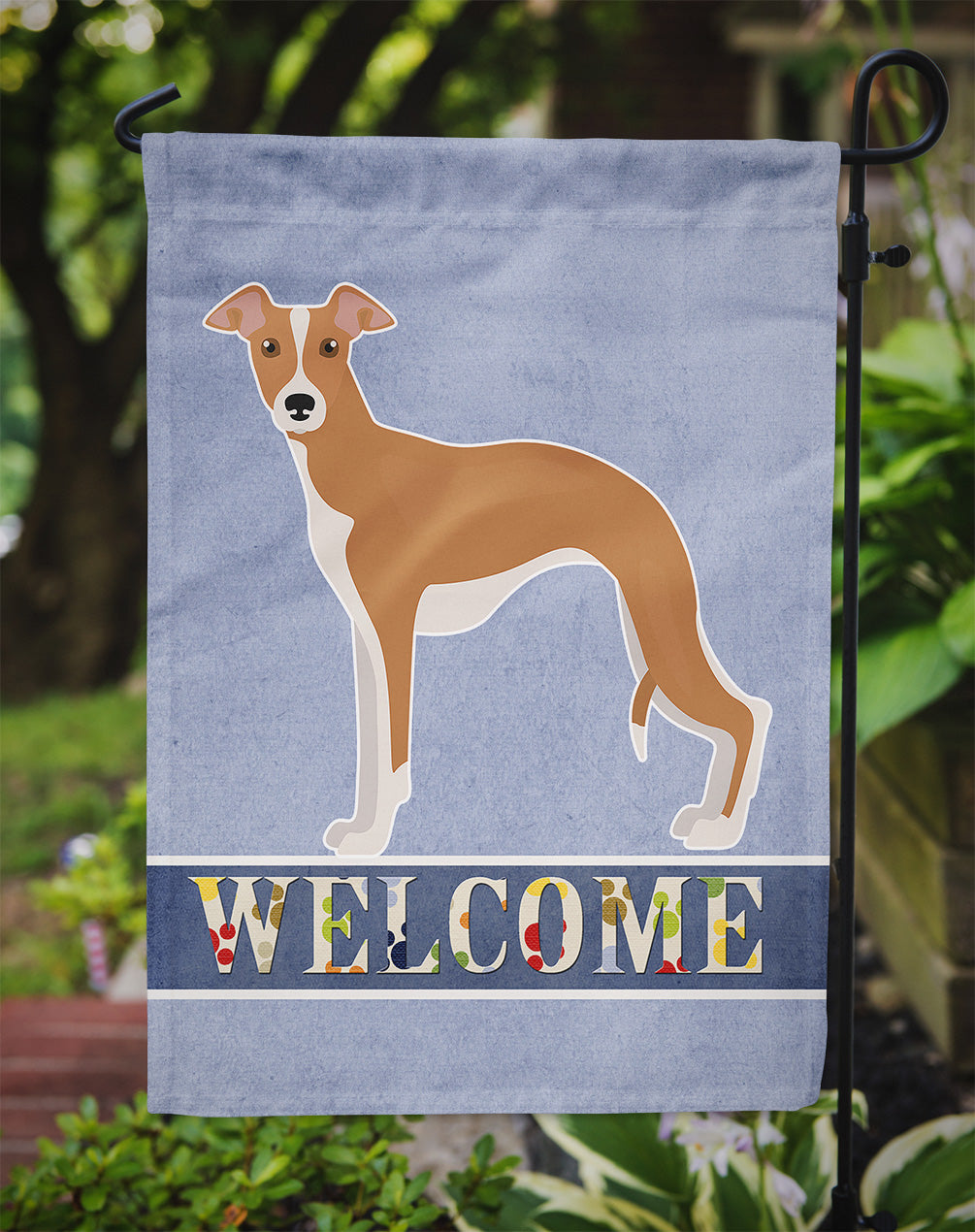 Italian Greyhound Welcome Garden Flag Mailbox Decorative Yard Banner Outside Patio Artwork for Flower Beds, Garden Size, Multicolor