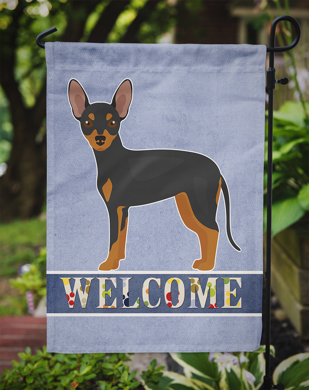 Prague Ratter Welcome Garden Flag Mailbox Decorative Yard Banner Outside Patio Artwork for Flower Beds, Garden Size, Multicolor