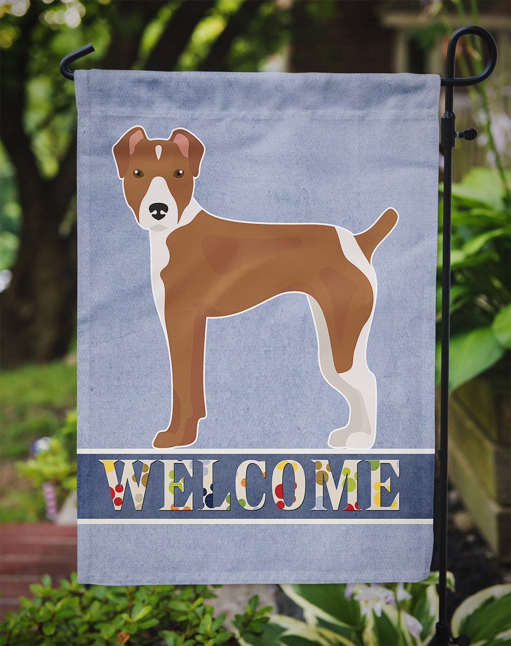 Rat Terrier Welcome Garden Flag Mailbox Decorative Yard Banner Outside Patio Artwork for Flower Beds, Garden Size, Multicolor