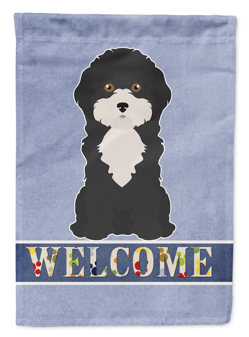 Black and White Cyprus Poodle Welcome Garden Flag Mailbox Decorative Yard Banner Outside Patio Artwork for Flower Beds, Garden Size, Multicolor