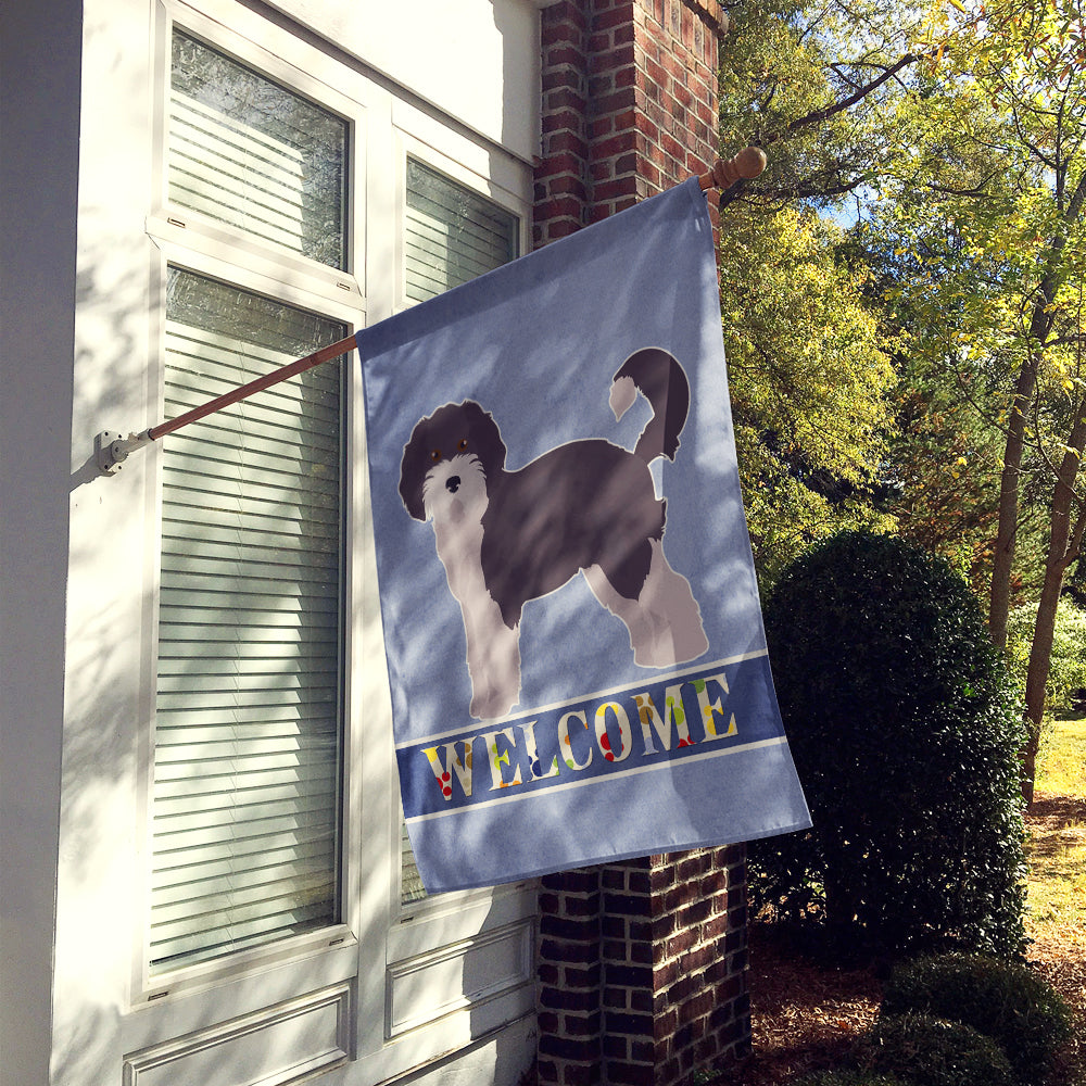 Aussiedoodle #1 Welcome House Flag 28x40 Porch Sleeve Pole Decorative Outside Yard Banner Artwork Wall Hanging, Polyester