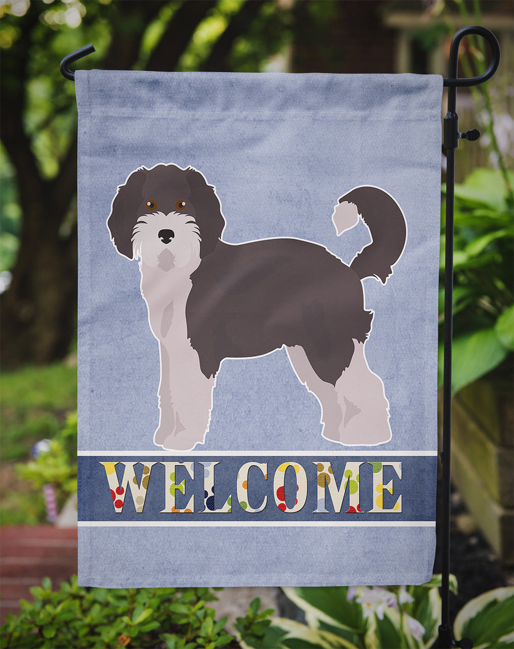 Aussiedoodle #1 Welcome Garden Flag Mailbox Decorative Yard Banner Outside Patio Artwork for Flower Beds, Garden Size, Multicolor