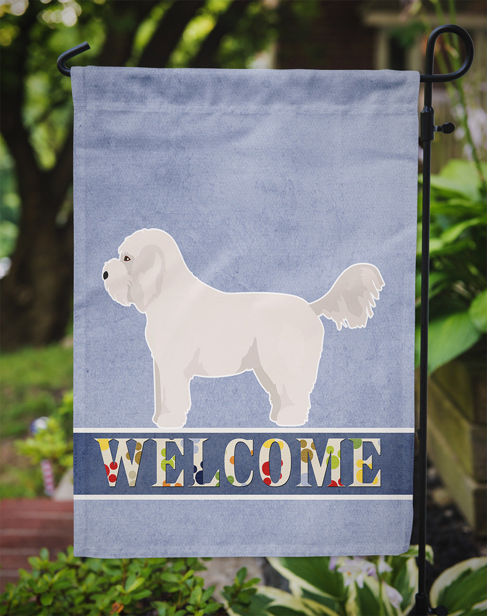 Bichpoo White Welcome Garden Flag Mailbox Decorative Yard Banner Outside Patio Artwork for Flower Beds, Garden Size, Multicolor