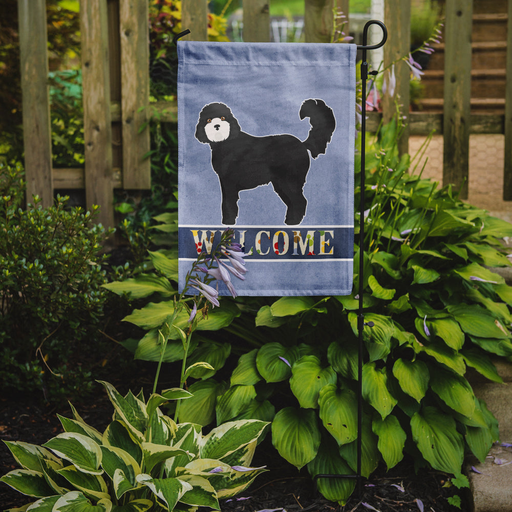 Black Cockapoo Welcome Garden Flag Mailbox Decorative Yard Banner Outside Patio Artwork for Flower Beds, Garden Size, Multicolor