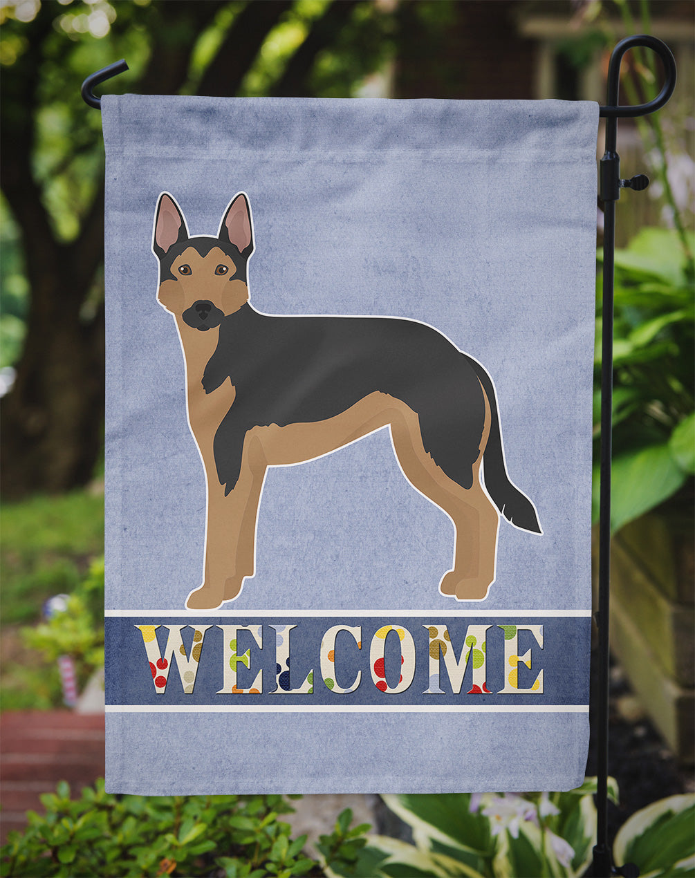 German Sheprador #2 Welcome Garden Flag Mailbox Decorative Yard Banner Outside Patio Artwork for Flower Beds, Garden Size, Multicolor