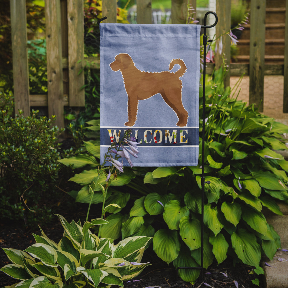 Tan Labradoodle Welcome Garden Flag Mailbox Decorative Yard Banner Outside Patio Artwork for Flower Beds, Garden Size, Multicolor