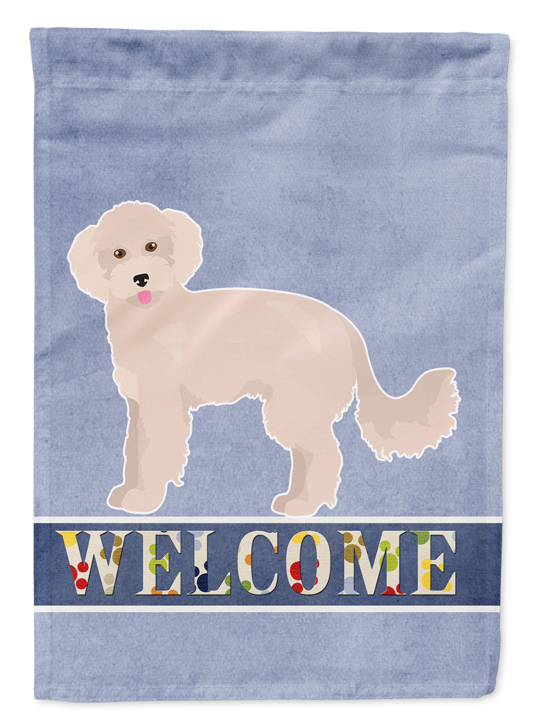 Maltipoo Welcome House Flag 28x40 Porch Sleeve Pole Decorative Outside Yard Banner Artwork Wall Hanging, Polyester