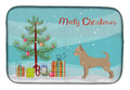 Tan Chorkie Christmas Tree Dish Drying Mat Absorbent Dish Drying Mat Pad for Kitchen Counter Dish Drainer Mat for Countertop, 14 x 21", Multicolor