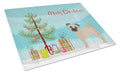 Fawn Chug Christmas Tree Cutting Board Tempered Glass Kitchen Cutting Surface, Heat Resistant Chopping, Non-Slip Feet, Food Prep & Serving