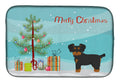 Morkie Christmas Tree Dish Drying Mat Absorbent Dish Drying Mat Pad for Kitchen Counter Dish Drainer Mat for Countertop, 14 x 21", Multicolor