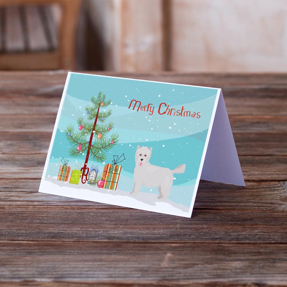 Westiepoo #2 Christmas Tree Greeting Cards Pack of 8 Blank Cards with Envelopes Whimsical A7 Size 5x7