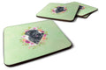 Giant Schnauzer Green Flowers Foam Coasters Set of 4 Cup Coasters for Indoor Outdoor, Tabletop Protection, Anti Slip, Mouse pad Material