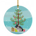 Black Velvet Chinchilla Merry Christmas Ceramic Ornament Christmas Tree Hanging Decorations for Home Christmas Holiday, Party, Gift, 3 in, Multicolor