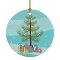 Foggy Chinchilla Merry Christmas Ceramic Ornament Christmas Tree Hanging Decorations for Home Christmas Holiday, Party, Gift, 3 in, Multicolor