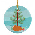 Peruvian Guinea Pig Merry Christmas Ceramic Ornament Christmas Tree Hanging Decorations for Home Christmas Holiday, Party, Gift, 3 in, Multicolor