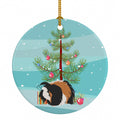 Sheba Guinea Pig Merry Christmas Ceramic Ornament Christmas Tree Hanging Decorations for Home Christmas Holiday, Party, Gift, 3 in, Multicolor