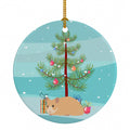 Syrian Golden Hamster Merry Christmas Ceramic Ornament Christmas Tree Hanging Decorations for Home Christmas Holiday, Party, Gift, 3 in, Multicolor