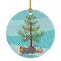 Australian Long Coated Mouse Merry Christmas Ceramic Ornament Christmas Tree Hanging Decorations for Home Christmas Holiday, Party, Gift, 3 in, Multicolor