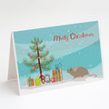 Grey Domestic Mouse Merry Christmas Greeting Cards Pack of 8 Blank Cards with Envelopes Whimsical A7 Size 5x7