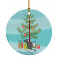 Satin Mouse Merry Christmas Ceramic Ornament Christmas Tree Hanging Decorations for Home Christmas Holiday, Party, Gift, 3 in, Multicolor