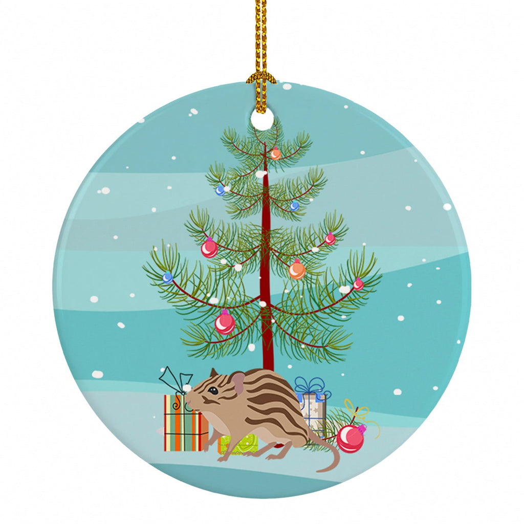 Zebra Mouse Merry Christmas Ceramic Ornament Christmas Tree Hanging Decorations for Home Christmas Holiday, Party, Gift, 3 in, Multicolor