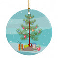 Satin Rat Merry Christmas Ceramic Ornament Christmas Tree Hanging Decorations for Home Christmas Holiday, Party, Gift, 3 in, Multicolor