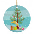 Belgian Hunchback Canary Merry Christmas Ceramic Ornament Christmas Tree Hanging Decorations for Home Christmas Holiday, Party, Gift, 3 in, Multicolor