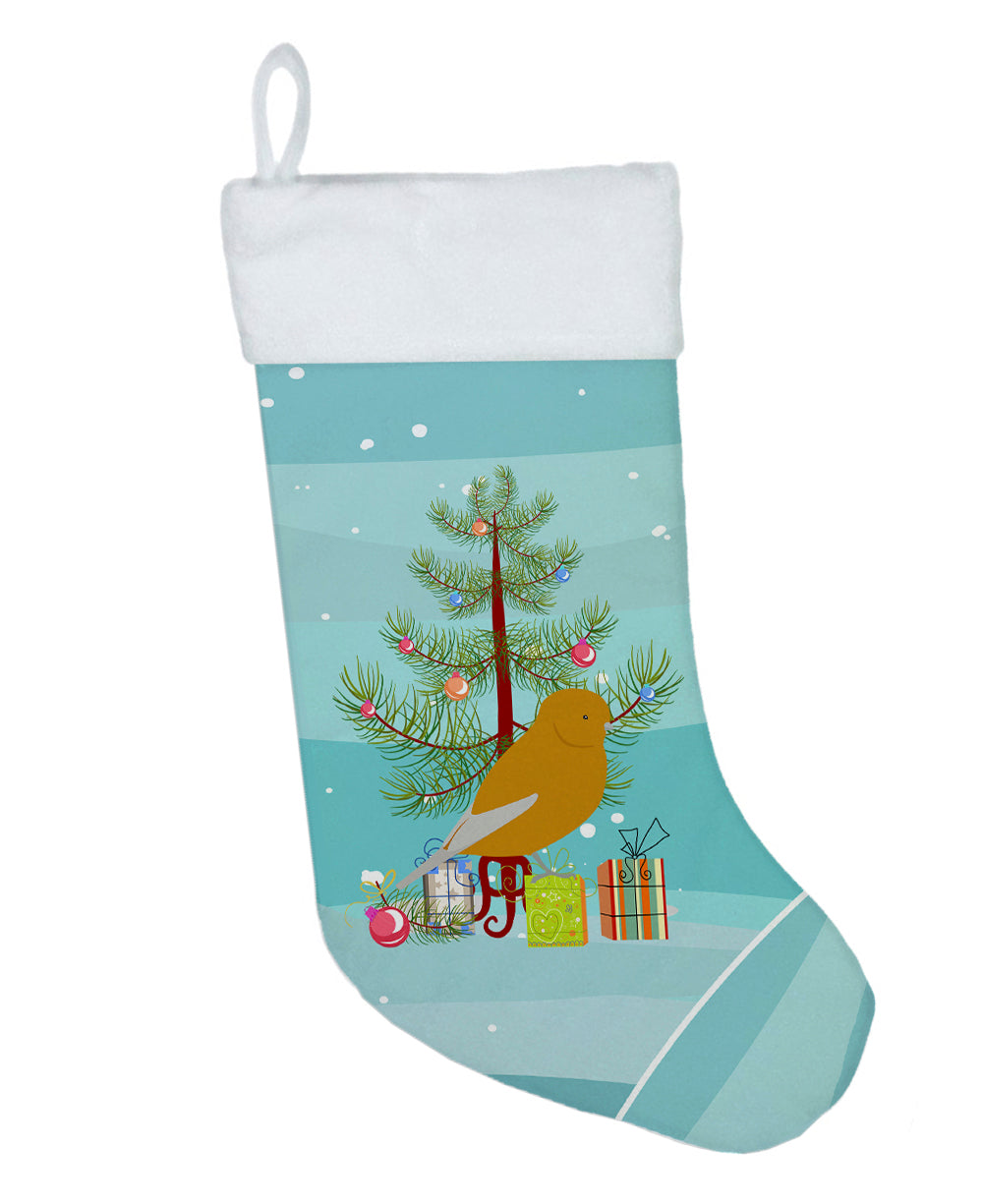 Norwich Canary Merry Christmas Holiday Stocking Double-Sided Print, Polyester Suede,11x18, Made in USA