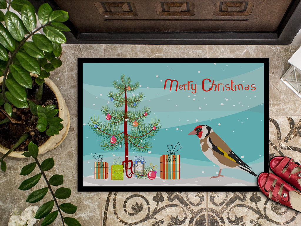 Gold Finch Merry Christmas Doormat Indoor Outdoor 24H X 36W Front Door Mat Rugs for Entryway, Non Slip Washable Low Pile,