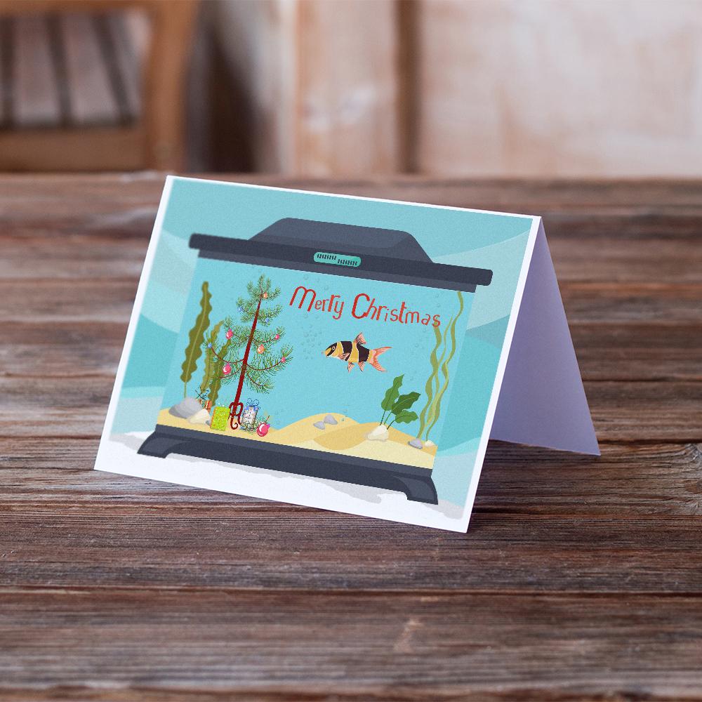 Clown Loach Fish Merry Christmas Greeting Cards Pack of 8 Blank Cards with Envelopes Whimsical A7 Size 5x7