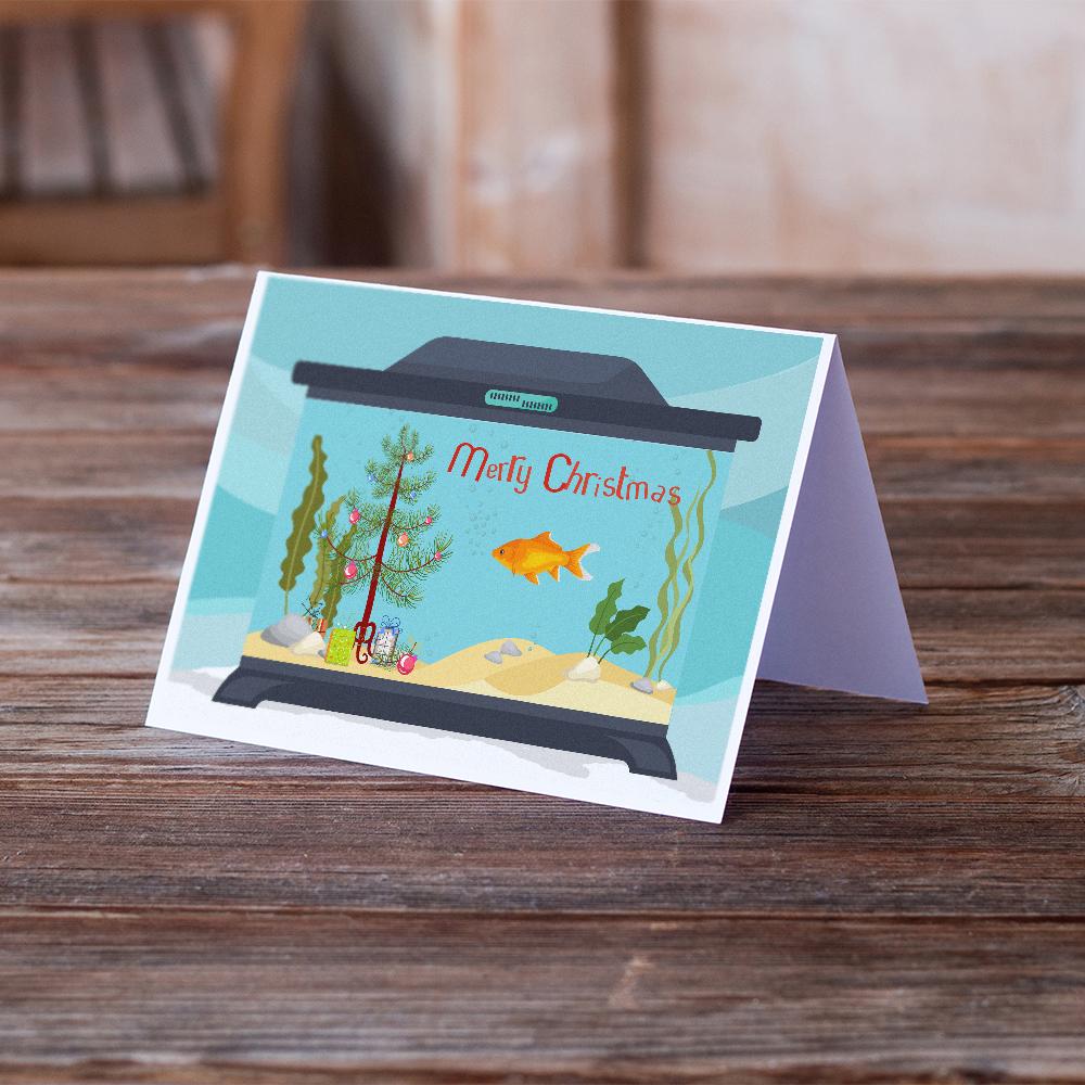 Goldfish Common Merry Christmas Greeting Cards Pack of 8 Blank Cards with Envelopes Whimsical A7 Size 5x7