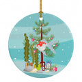 Tamasaba Goldfish Merry Christmas Ceramic Ornament Christmas Tree Hanging Decorations for Home Christmas Holiday, Party, Gift, 3 in, Multicolor