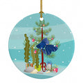 Veiltail Goldfish Merry Christmas Ceramic Ornament Christmas Tree Hanging Decorations for Home Christmas Holiday, Party, Gift, 3 in, Multicolor
