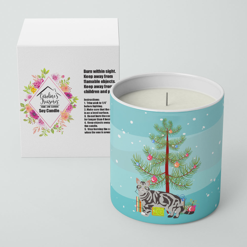 American Shorthair Cat Christmas Decorative Soy Candle Nature Soy Wax Essential Oil Home Decor Ideal for Bedroom Kitchen Bath Office Gift, 10 oz