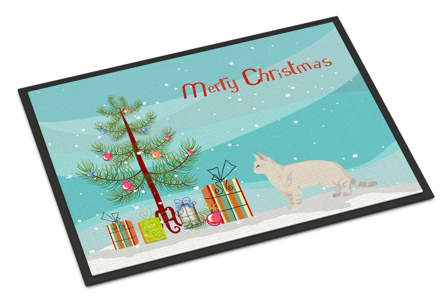 American Shorthair Cat Christmas Doormat Indoor Outdoor 24H X 36W Front Door Mat Rugs for Entryway, Non Slip Washable Low Pile,
