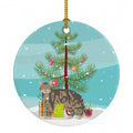 American Wirehair Cat Christmas Ceramic Ornament Christmas Tree Hanging Decorations for Home Christmas Holiday, Party, Gift, 3 in, Multicolor