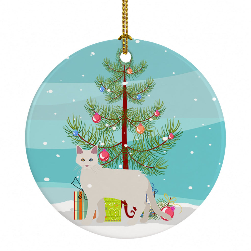 Aphrodite Giant Cat Christmas Ceramic Ornament Christmas Tree Hanging Decorations for Home Christmas Holiday, Party, Gift, 3 in, Multicolor