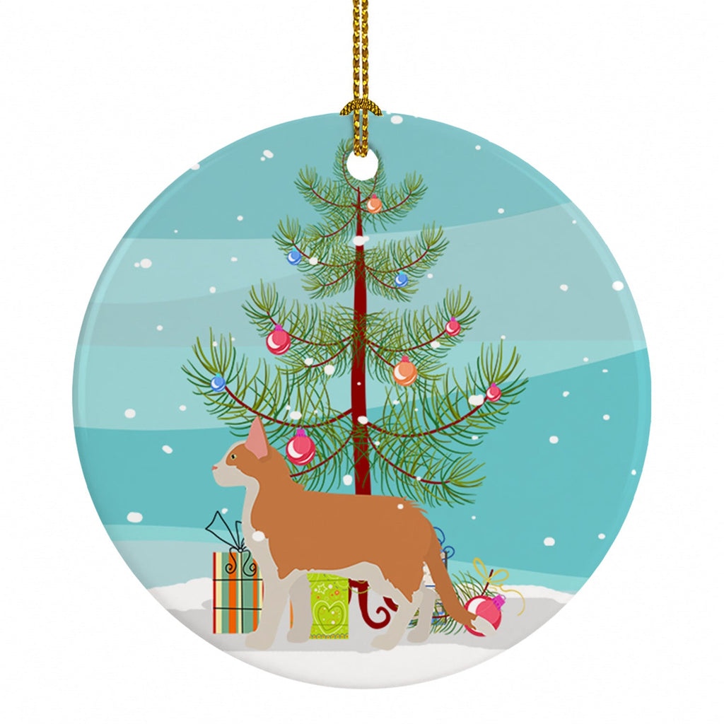 Aphrodite Giant Cat Christmas Ceramic Ornament Christmas Tree Hanging Decorations for Home Christmas Holiday, Party, Gift, 3 in, Multicolor