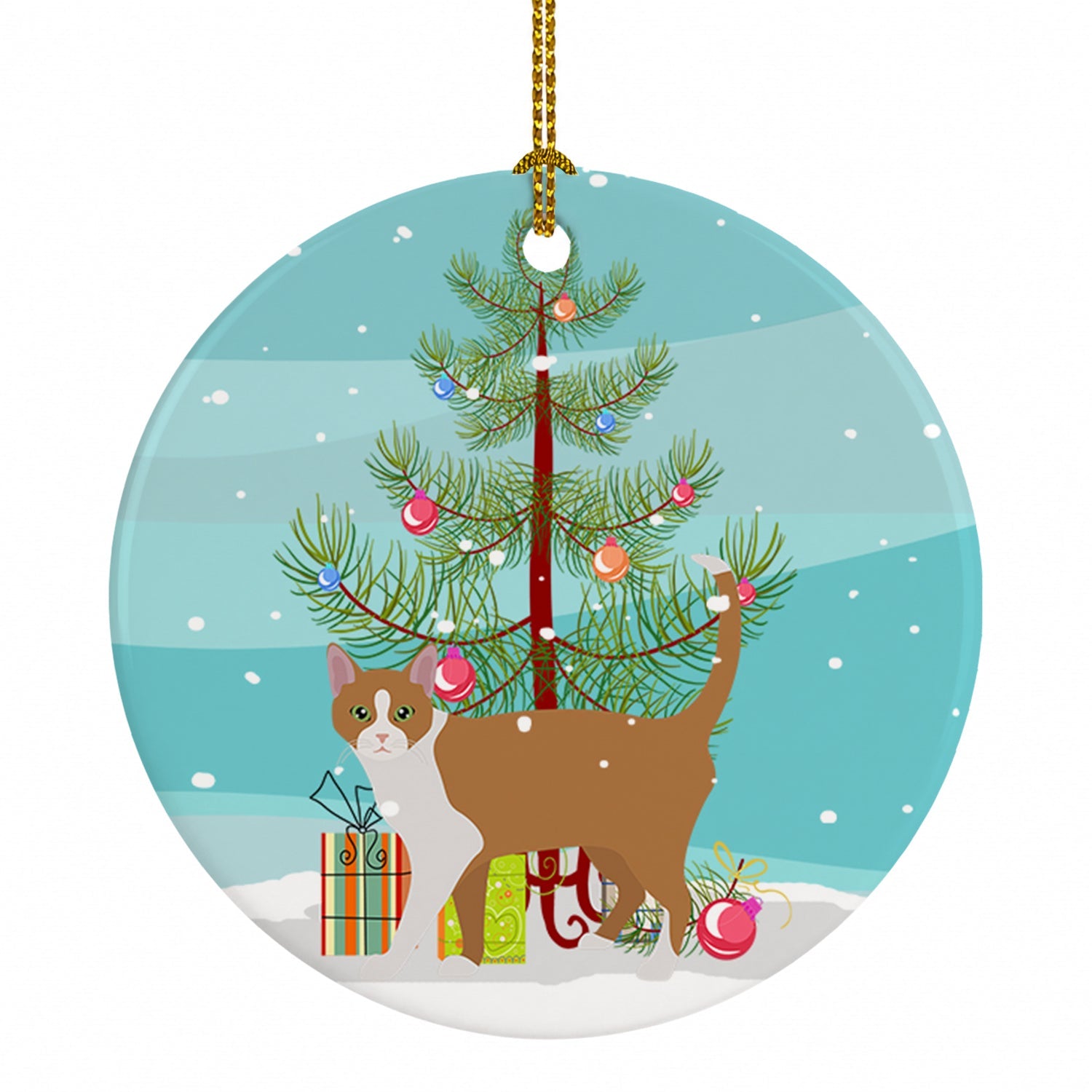 Brazilian Shorthair Cat Christmas Ceramic Ornament Christmas Tree Hanging Decorations for Home Christmas Holiday, Party, Gift, 3 in, Multicolor