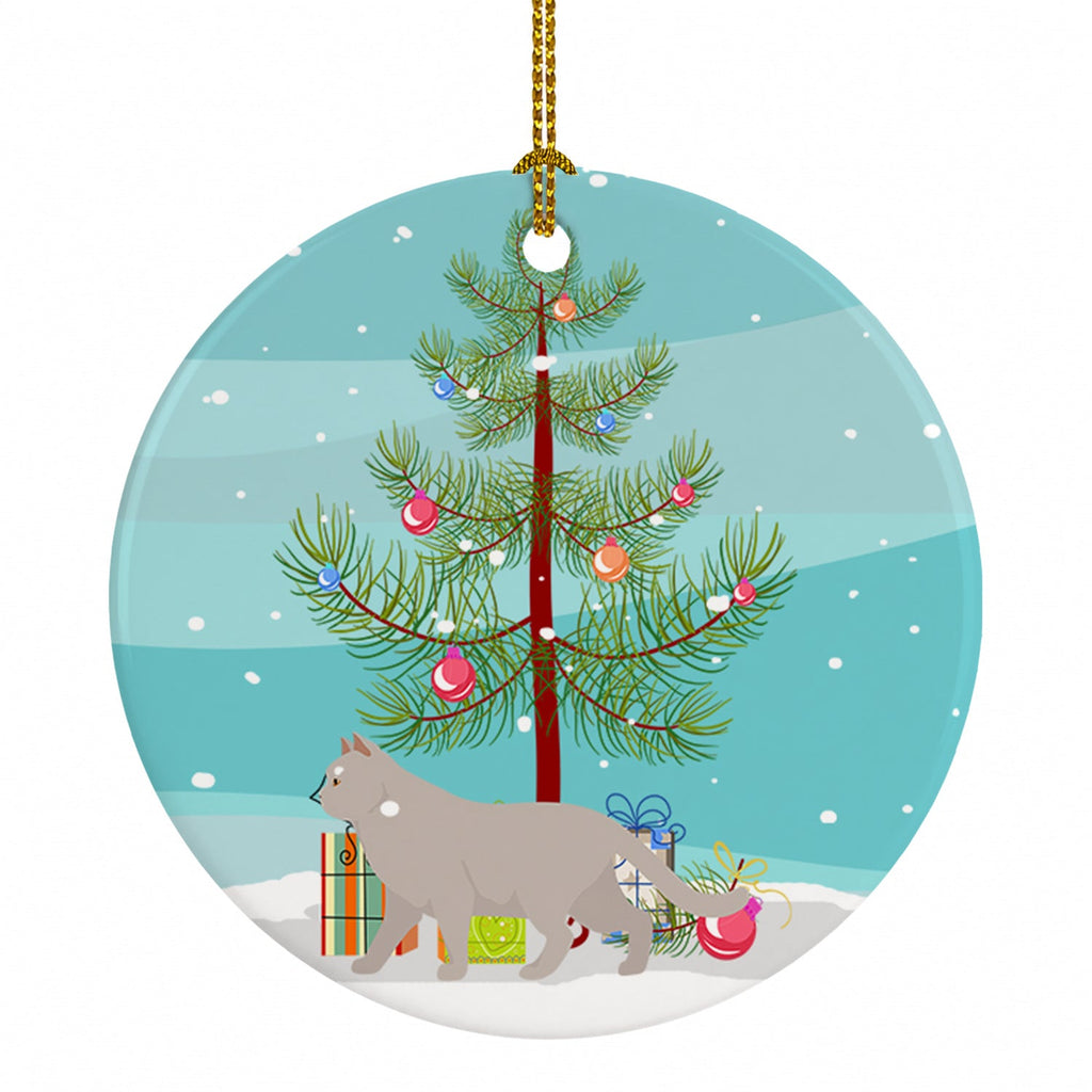 British Shorthair Cat Christmas Ceramic Ornament Christmas Tree Hanging Decorations for Home Christmas Holiday, Party, Gift, 3 in, Multicolor