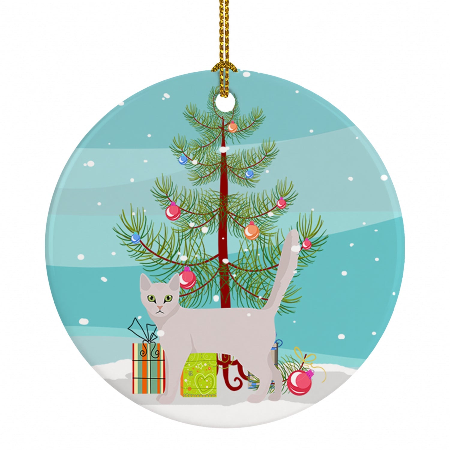 Burmilla Cat Christmas Ceramic Ornament Christmas Tree Hanging Decorations for Home Christmas Holiday, Party, Gift, 3 in, Multicolor