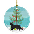 Black Chantilly Tiffany Cat Christmas Ceramic Ornament Christmas Tree Hanging Decorations for Home Christmas Holiday, Party, Gift, 3 in, Multicolor