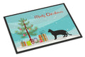 Chausie Black Cat Christmas Doormat Indoor Outdoor 24H X 36W Front Door Mat Rugs for Entryway, Non Slip Washable Low Pile,