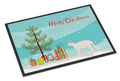 White Devon Rex Cat Christmas Doormat Indoor Outdoor 24H X 36W Front Door Mat Rugs for Entryway, Non Slip Washable Low Pile,